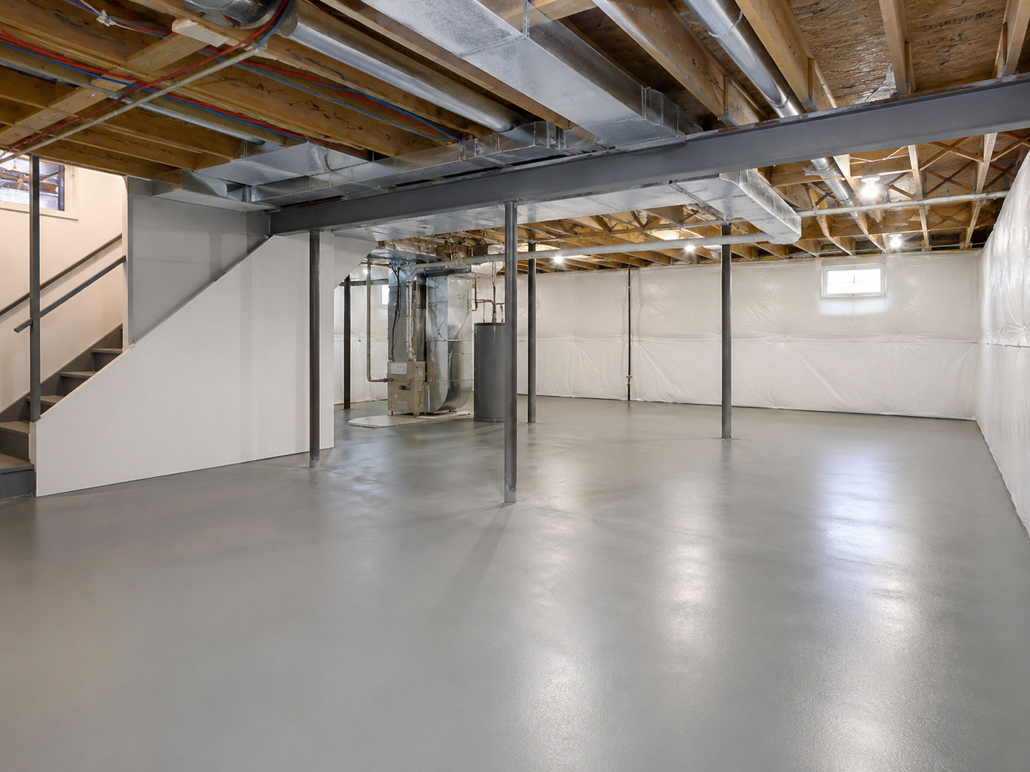 Restored basement clean, mold-free, and safe for use