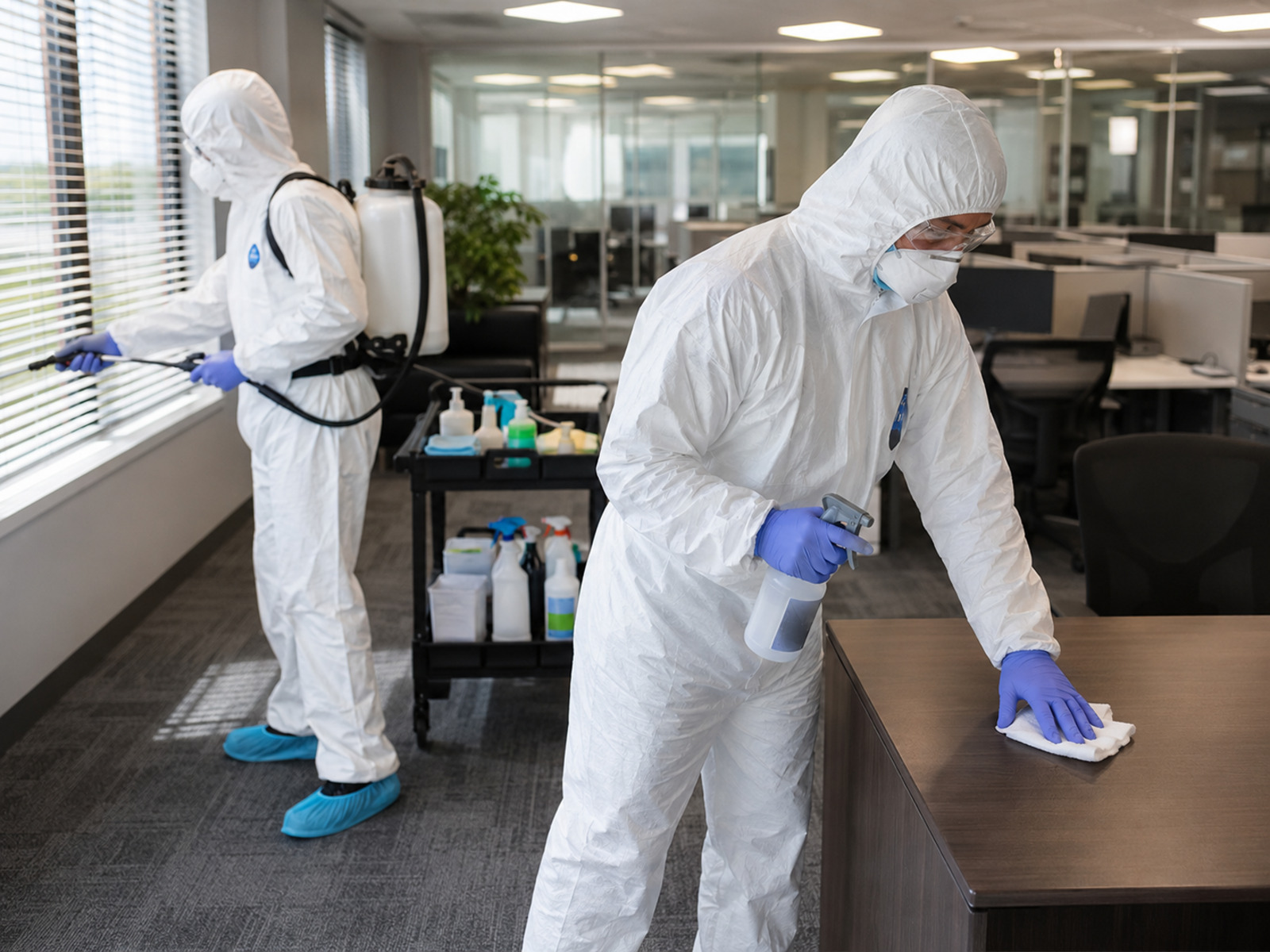 Commercial disinfection team