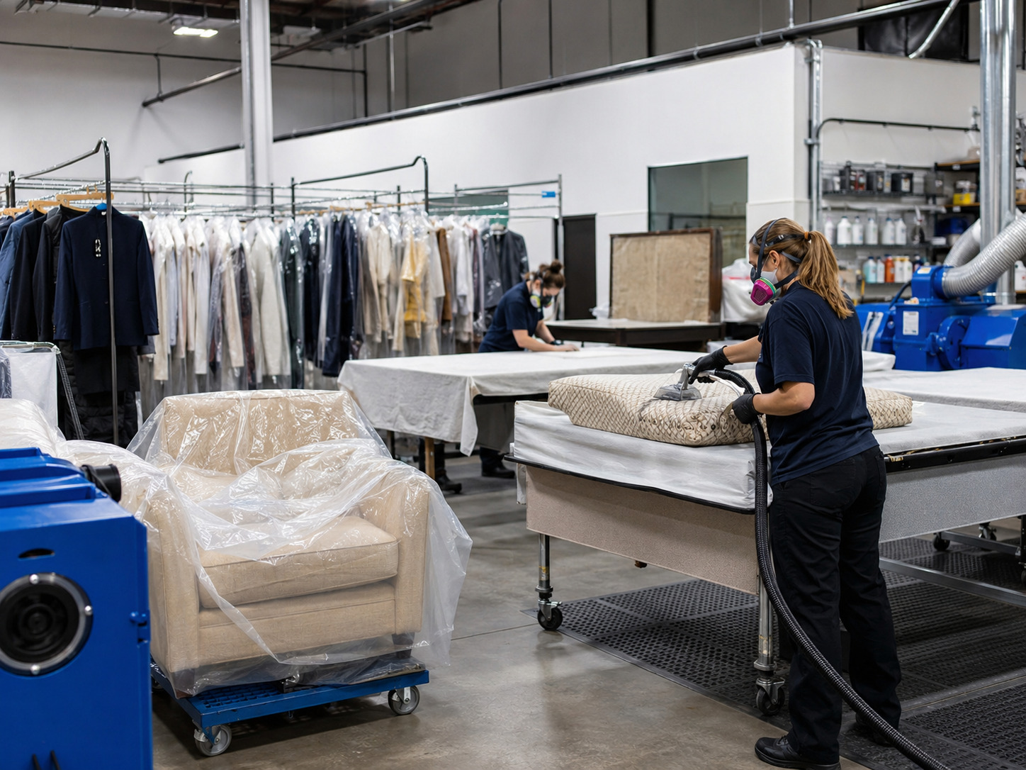 Contents cleaning and restoration facility