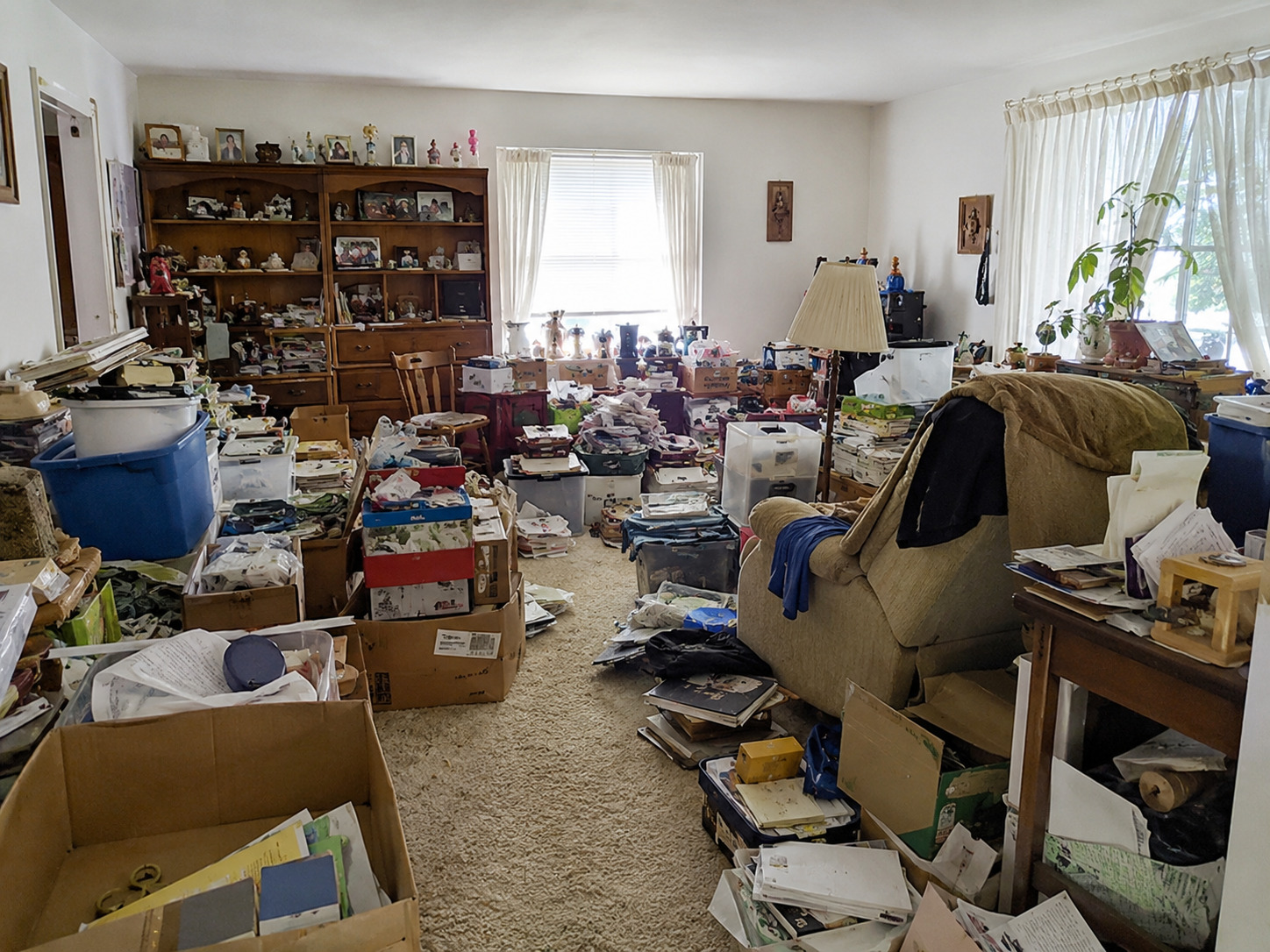 Hoarding situation requiring professional cleanup and restoration