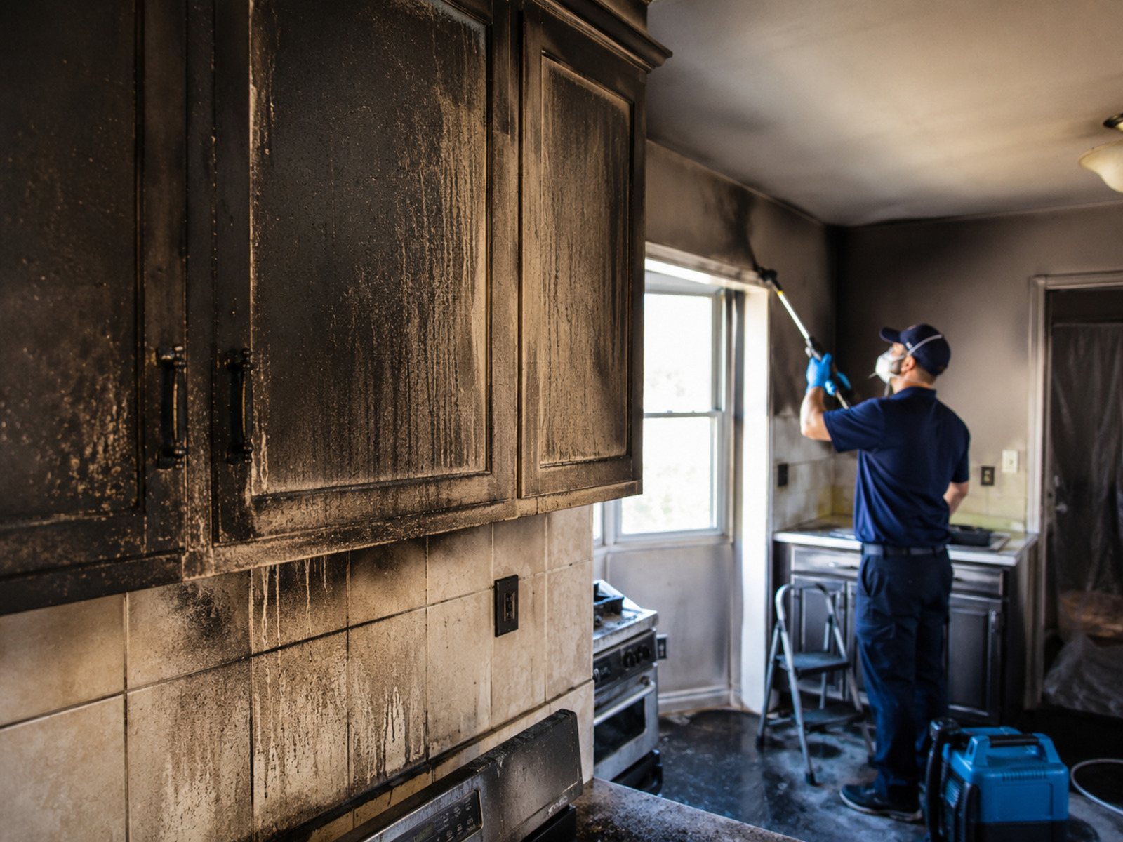 Smoke damage in home