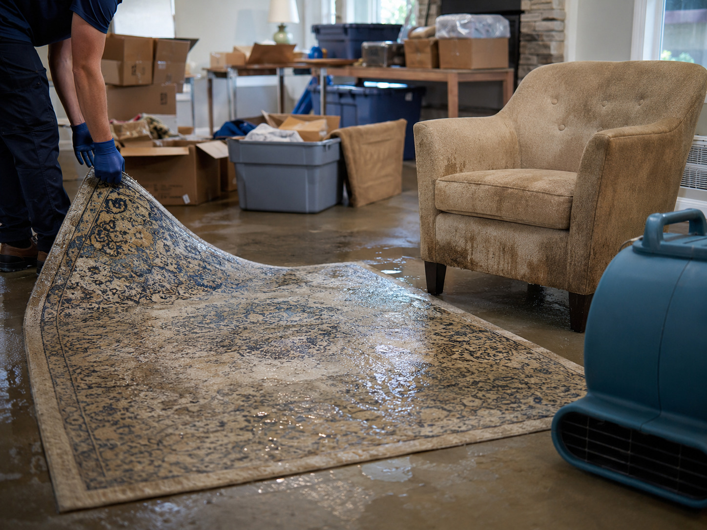 Water damaged belongings