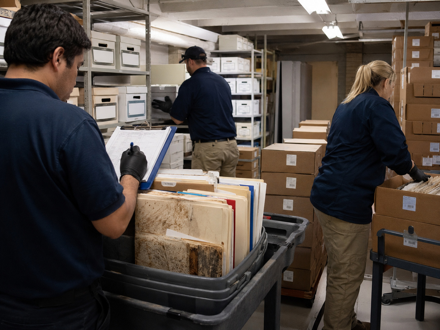 Document recovery pack-out team