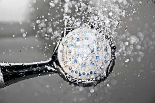 Shower head with water coming out