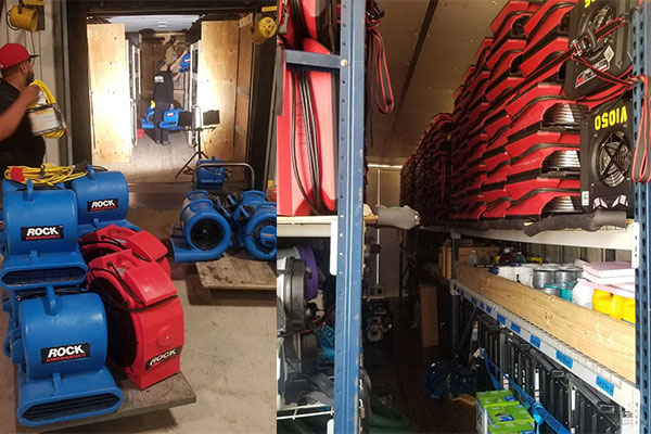 storm damage water equipment used by Emergency Response Team