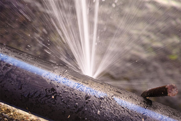 Water damage from burst pipe