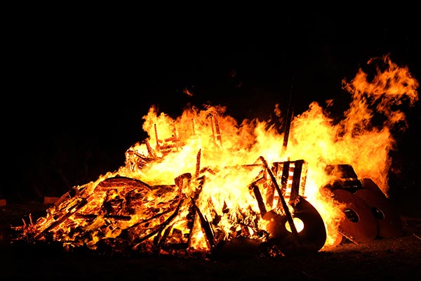 large bon fire