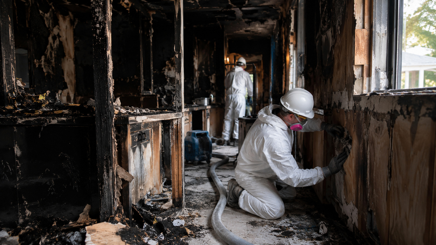 Commercial fire damage restoration